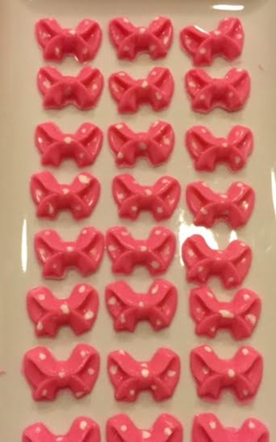 edible Polka Dot Mini Bows Melted Chocolate by BrittansSweets