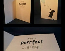 Unique purrfect birthday related items | Etsy