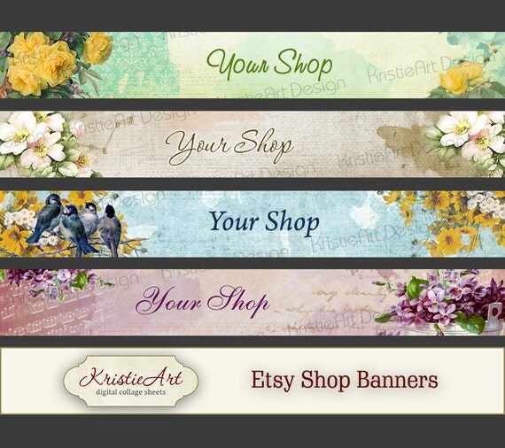 ETSY Shop Banners Set 4. Digital banner etsy by KristieArtDesign