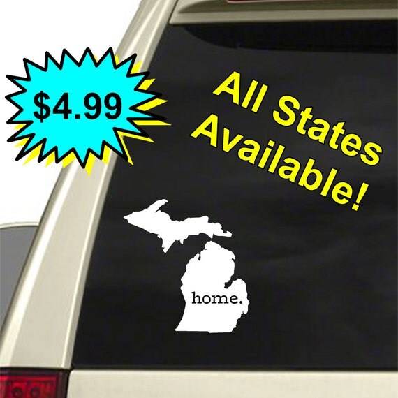 Michigan Car Decal Michigan State Car Decal by