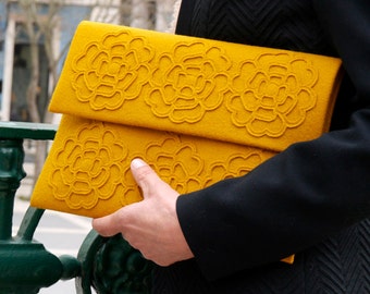 Envelope Clutch - mustard yellow