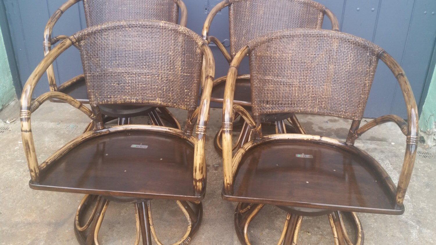 Ficks Reed Bamboo Swivel Chairs – Haute Juice