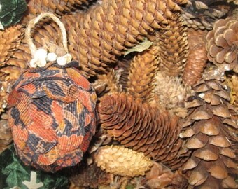 CORDUROY Fabric PiNE CONE hanging FoReST ornament