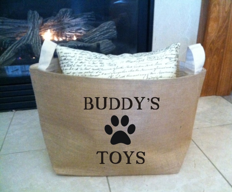 custom dog toy basket