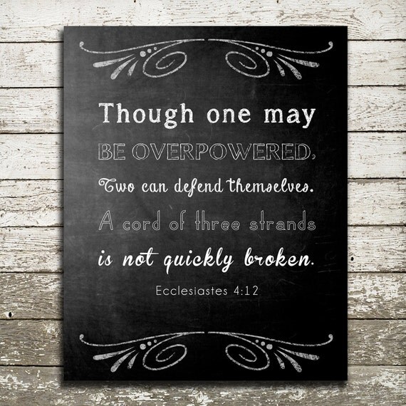 Bible Verse Wall Art Print A Cord of Three Strands
