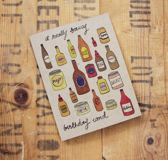 Items similar to A Really Saucy Birthday Card on Etsy