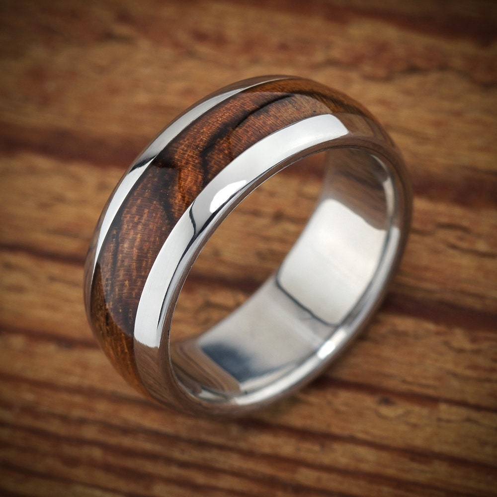 Titanium-Wood-Wedding-Band-Bocote-Men's-Ring