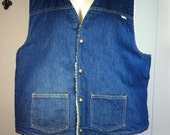 Vintage carhartt shearling denim vest / size XXLT