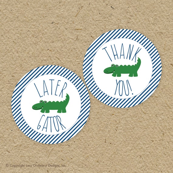 Printable alligator thank you tags and later gator