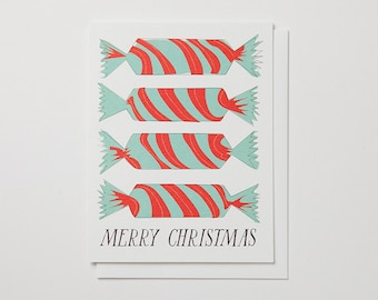 Merry Christmas Christmas Crackers Note Card