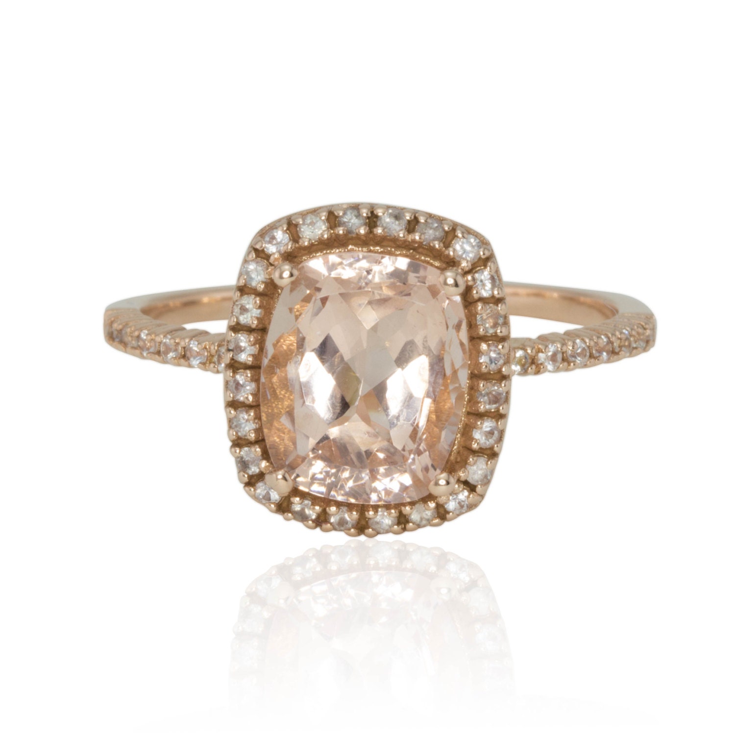 Engagement Ring Cushion Cut Ring White