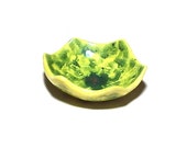 Cute Ring Dish Green Yellow Hexagon Gift for Women Ceramic Pottery Bowl Small Shower Gift Bridesmaids Gift Wedding Favor Mottled Ring Dish