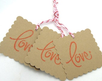 Items similar to I Love You Tags ... set of 6 on Etsy