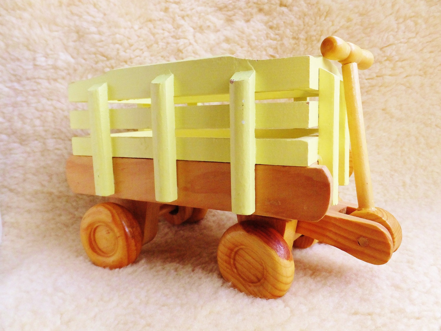 vintage wooden toy wagon