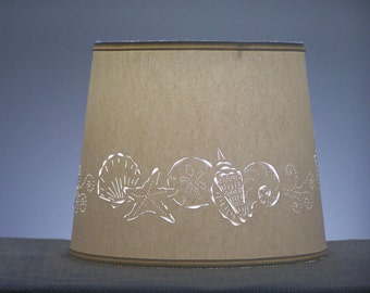 Seashell Cut Lampshade - Paper Lampshade - Cut & Pierced Lampshade - Seashells - Paper - Punched Shade - Lamp Shade - Lampshades for Lamps