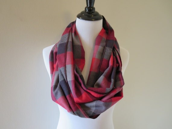 Buffalo Plaid Scarf Buffalo Check Scarf Red by OohBabyInfinity