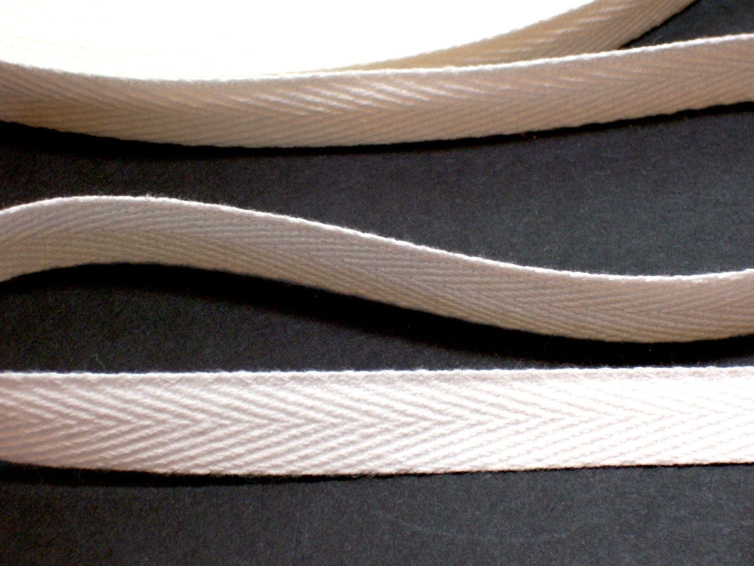 White Cotton Twill Tape Ribbon 1/2 inch wide x by GriffithGardens