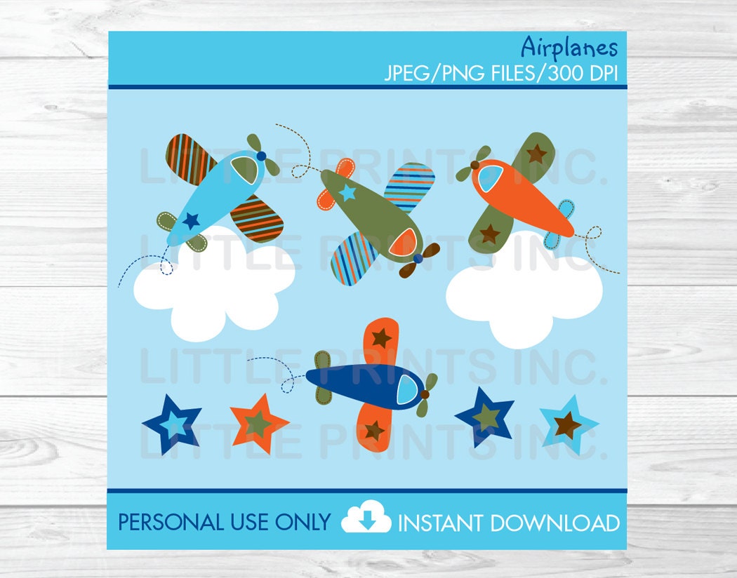 Airplane Clipart / Airplane Baby Shower / Airplane Birthday