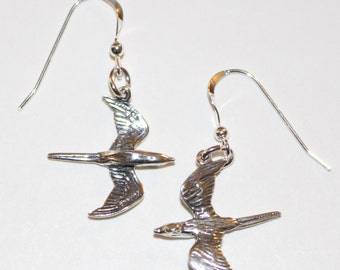 Sterling Silver 3d SPARROW BIRD Earrings - Wildlife, Totem