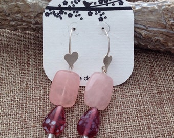 Items similar to Raspberry Beaded Bracelet - Faceted Glass Beads ...