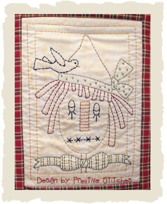 Bailey Scarecrow-Primitive Stitchery  E-PATTERN by Primitive Stitches-Instant Download