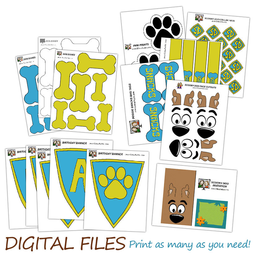 Scooby Doo Birthday Party DIGITAL Party Printables by chicaandjo