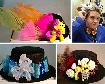 Custom MLP My Little Pony Tiny Miniture Top Hat - Flip Flop, Rarity, Granny Smith, Rainbow Dash