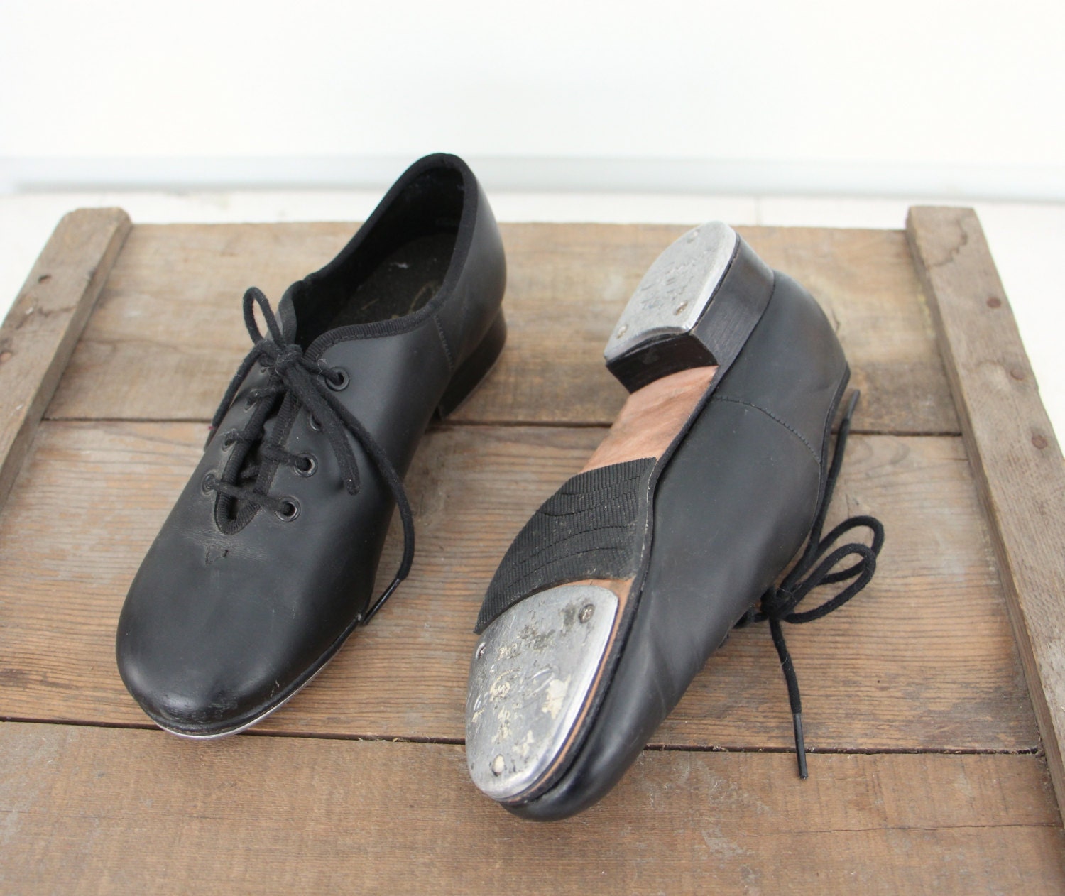vintage Capezio teletone black leather tap by