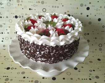 Fake Cake ~ Fake Food ~ Faux Cake ~ Artificial Cake Strawberry Kiwi Chocolate Artificial Cake ~ Home Staging Food ~ Display Cake