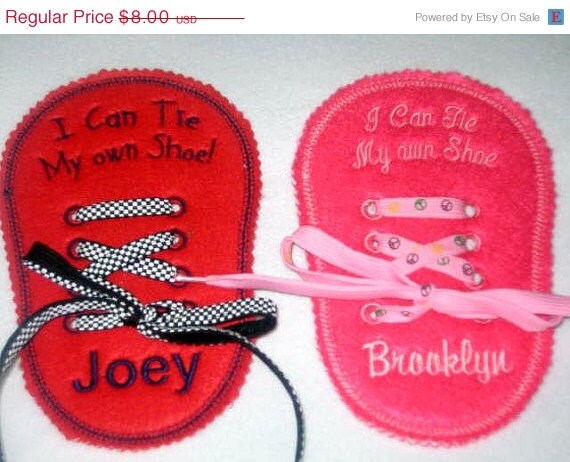 SALE Felt Personalized Learn to Tie Your Shoe Great Educational learning toy Il_570xn