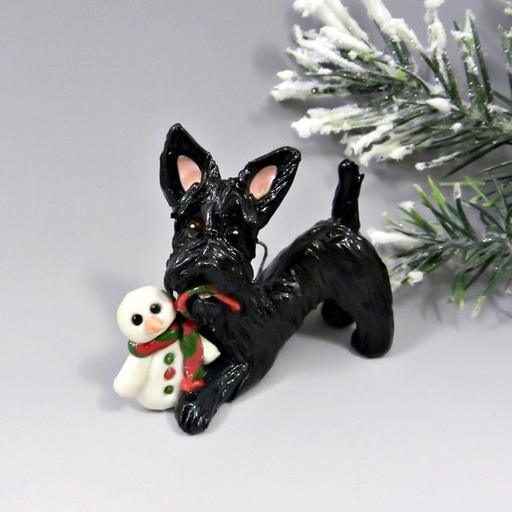 scottish terrier dog christmas ornament figurine snowman scottish terrier dog christmas ornament figurine snowman