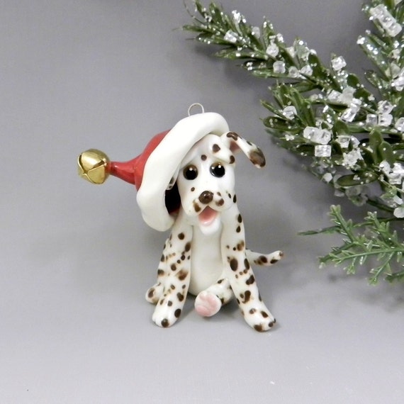 dalmatian liver christmas ornament figurine santa porcelain dalmatian liver christmas ornament figurine santa porcelain