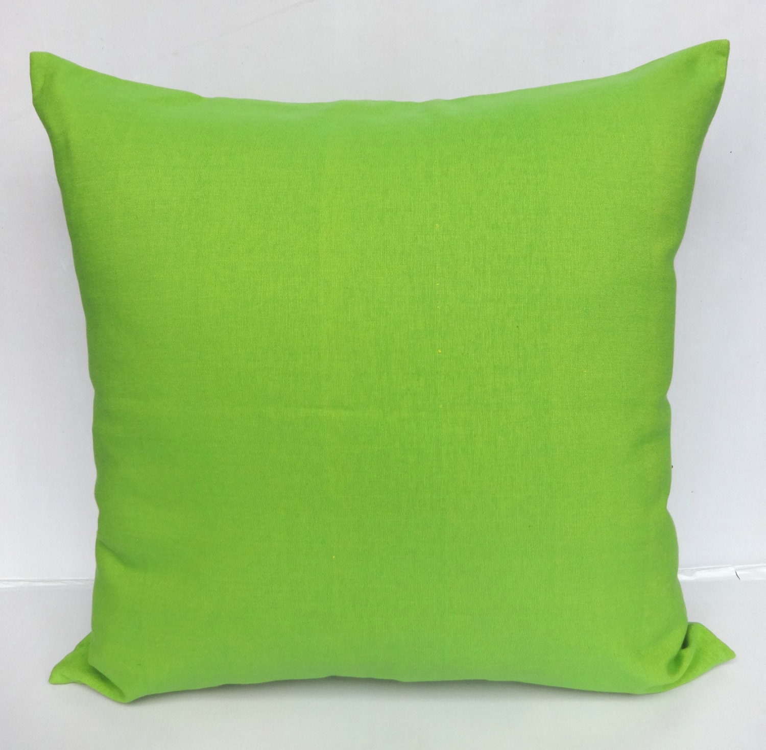 Lime Green Cotton pillow cover. hand. vowan cotton pillow
