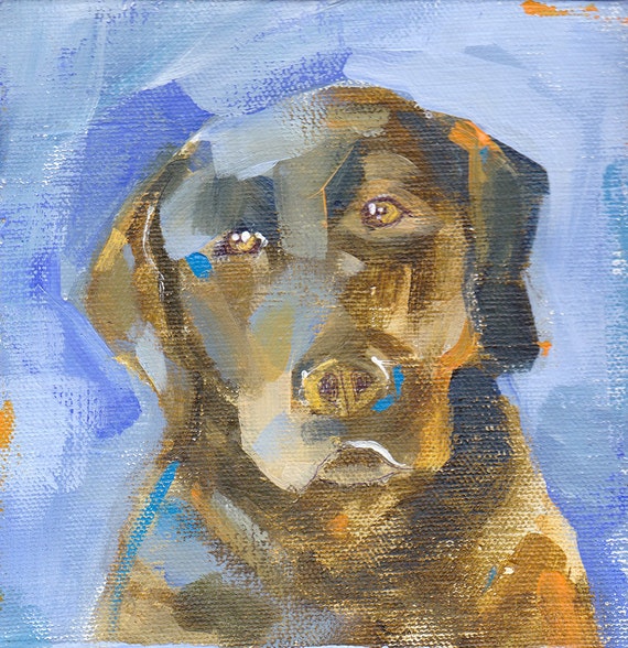 Items similar to Sale Price Contemporary Dog Painting Acrylic painting ...