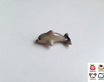 Grey Ceramic Dolphin Figurine, ceramic, gray, decoration, animal, mini animal, small animal, miniature dolphin, tiny fish, small dolphin