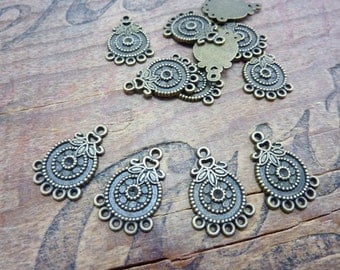 Antiqued Brass Chandelier Earring Finding (4) P27