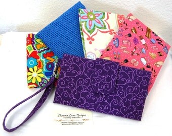 women's wallet, wristlet, cell phone accessory, small purse, girl's gifts, made to order you choose fabric, affordable bridesmaid gift