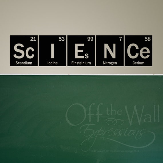 elements periodic symbols for table vinyl  elements Table wall decal Science  Periodic decal  art  wall