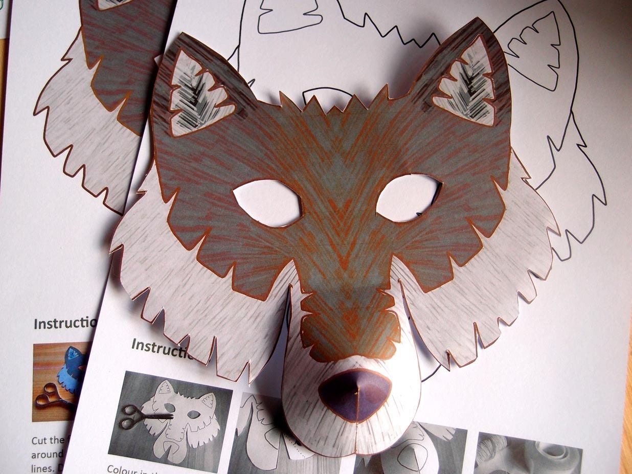 Wolf Mask Printable Craft Kit Kid s Craft Activity