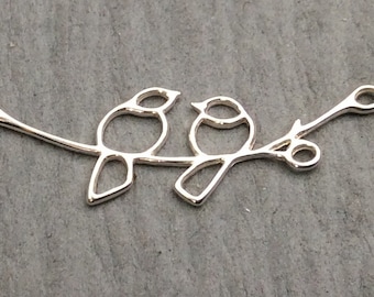 Sterling Silver Birds on a Branch Link, BAG 119