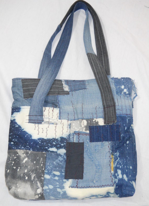Boro Inspired Patchwork Denim Bag by Aithre on Etsy