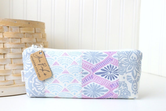 Blue and Purple Pencil Case Cute Pencil Case Purple by SeaPinks