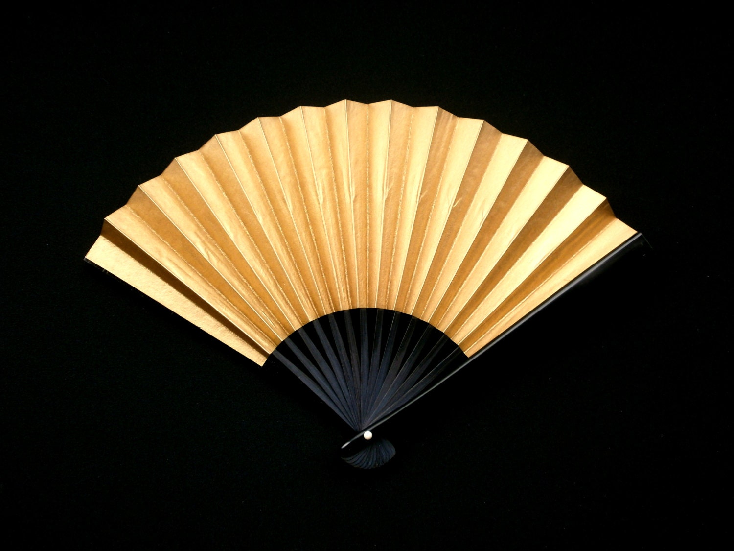 Gold Silver Hand Fan Japanese Vintage Paper Fan Sensu Ogi F236 Small Size