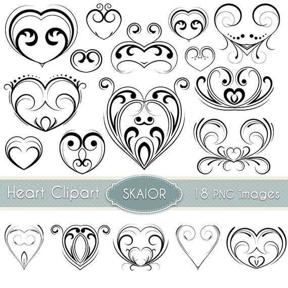 free heart flourish clipart - photo #41