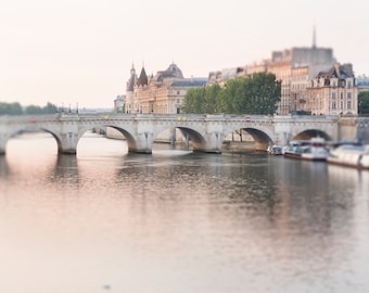 Paris Photography - Dawn, Pont Neuf, River Seine, Paris Fine Art Photograph, French Home Decor, Large Wall Art