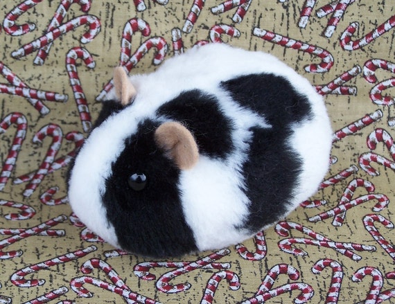 black and white hamster stuffed animal