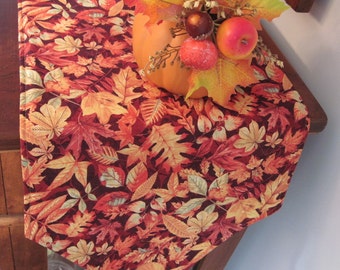 Burgundy Fall Leaves Table Runner 54" Autumn Table Runner Thanksgiving Table Runner Fall Table Runner Burgundy Table Runner