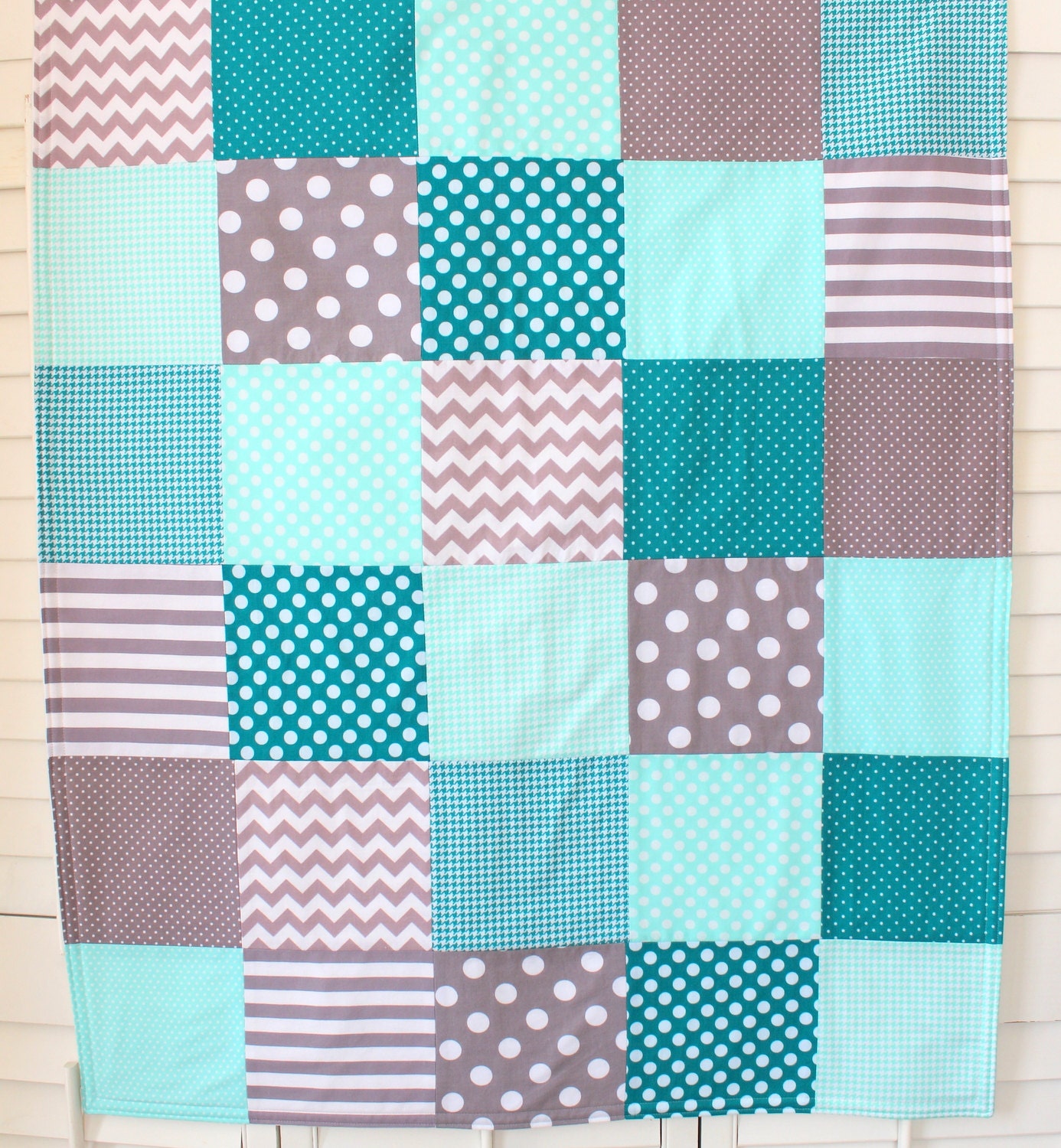 Baby Blanket Unisex Patchwork Baby Blanket by theredpistachio