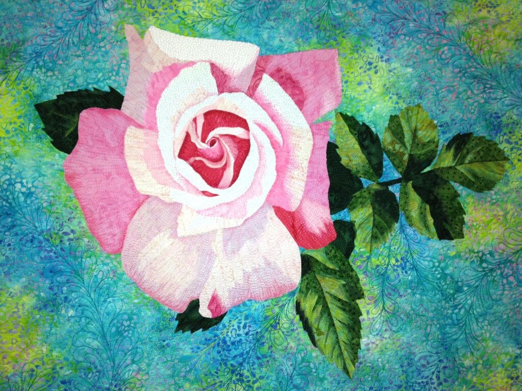 Rose Art Quilt Pattern by Lenore Crawford by LenoreCrawford