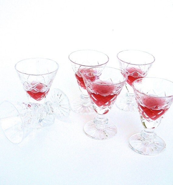 WATERFORD crystal ADARE liqueur glasses 6 vintage irish